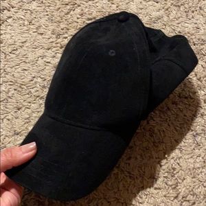 black suede adjustable hat ball cap